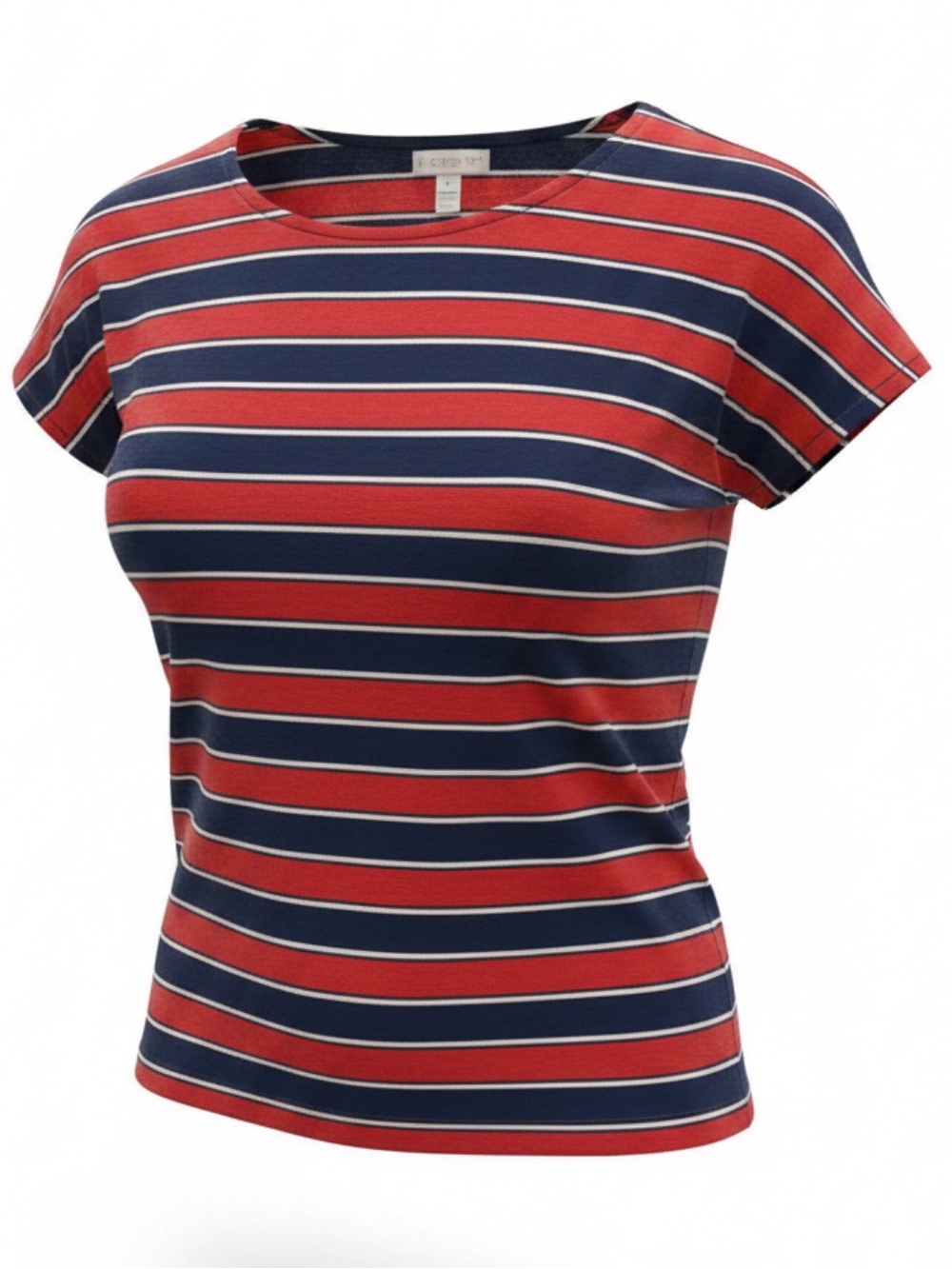 J. Crew Red and Navy Striped 100% silk Short Sleeve Shirt